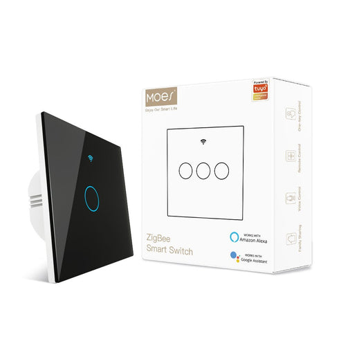ZigBee 2 Way Smart Light Switch - Touch & Multi-Control Panel, Neutral Wire Optional, No Capacitor Needed, Works with Alexa/Google Home, EU Version (Requires ZigBee Hub)