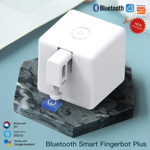 MOES Bluetooth Smart Fingerbot Plus - Wireless Touch Button Switch Bot, Remote ON/OFF Control for Lights, Appliances, Smart Home Devices, No Wiring Needed, Works with Alexa & Google Home