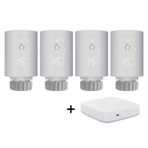 MOES Smart Thermostatic Radiator Valve TRV TS0601 - ZigBee LCD Curved Screen Heating, Battery Powered, Works with Alexa/Google Home/Tuya, Programmable Temperature Control