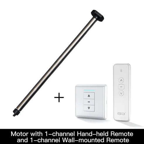Rechargeable Tubular Roller Blind Motor with RF433 Remote Control – Battery-Powered Smart Motor for Roller Shades, Electric Window Blinds, Automatic Shutter System (Compatible with 28-45mm Tubes)