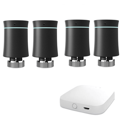 MOES ZigBee Smart Radiator Thermostatic Valve (BRT-100 Mini) - Tuya Compatible WiFi TRV for Home Heating - Energy Saving Soft Touch Design - Works with Alexa/Google Home - White & Black (2 Styles)