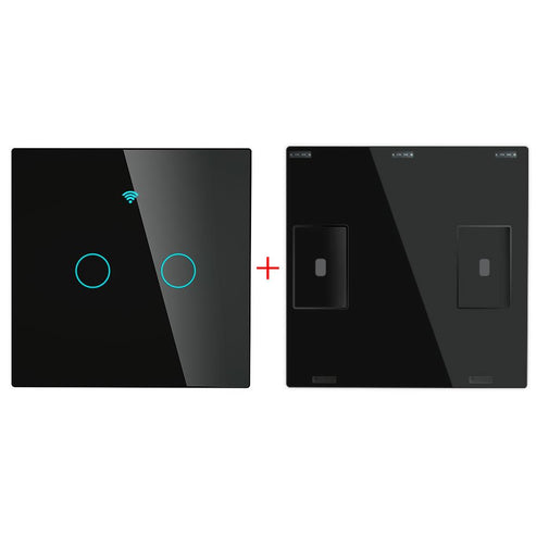 RF433 Smart Wireless Wall Switch - Glass Panel Touch Transmitter, Multi-Control Remote, EU Standard, No Wiring Needed, Compatible with Lights/Fans/Appliances (433MHz Frequency)