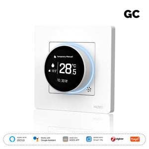 ZigBee Star Ring Smart Thermostat Temperature Controller - for Water Boiler & Electric Heating Systems | Works with Alexa, Google Home & SmartThings | Programmable Schedule, Energy Saving | DIY Installation (120V/240V)