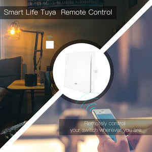 WiFi RF433 Smart Light Switch, 2-Way Multi-Control, No Neutral Wire Required, Compatible with Alexa & Google Home, Remote Control & App Control, EU Standard
