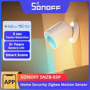 SONOFF SNZB-03P Zigbee 3.0 Motion Sensor - 5s Fast Detection, Works with Alexa/Google Home via eWeLink, 3+ Year Battery Life, Smart Home Security & Automation