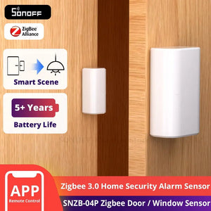 SONOFF SNZB-04P Zigbee Door Window Sensor - Smart Home Alarm with Tamper Alert, 5+ Year Battery, Works with Alexa/Google Home/ZHA, No Hub Required, Wireless Contact Sensor for Home Security