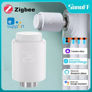 SONOFF Zigbee Smart Thermostatic Radiator Valve TRV, Works with Alexa, Google Home & SmartThings, APP Remote Control, Programmable Heating Schedule, Energy Saving, Compatible with Zigbee Hub (Requires Zigbee Gateway)