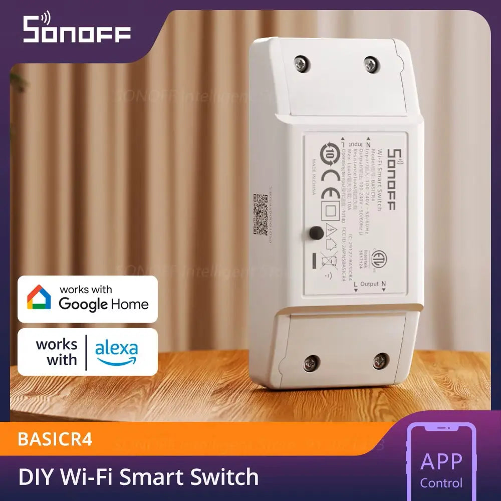 SONOFF BASICR4 WiFi Smart Switch 10A 2400W - ESP32 Chip, eWeLink & IFTTT Compatible, Works with Alexa/Google Home/S-MATE2 R5, Magic Switch Module for Smart Home Automation