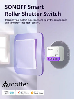 SONOFF MINI-RBS Smart Roller Shutter Switch - WiFi & RF 433MHz Dual Control, Works with Alexa/Google Home, No Hub Required, for Electric Blinds & Shades