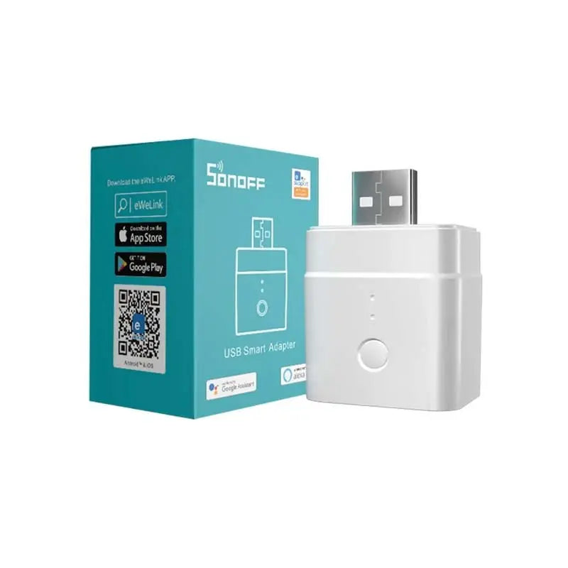 SONOFF Micro USB Smart Adaptor - Voice Control with Alexa & Google Home, eWeLink App Support, Smart Plug for Chargers & Small Devices, Energy Monitoring, No Hub Required