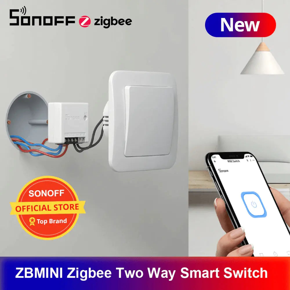 SONOFF ZBMINI Zigbee Smart Switch - Convert Traditional Switch to Smart WiFi, 2-Way Control, Works with Alexa, Google Home & Nest Hub, No Hub Required, Timer Function, Neutral Wire Optional