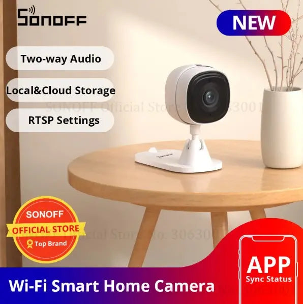 SONOFF Smart Indoor Security Camera 1080P HD, WiFi IP Camera with IR Night Vision, Motion Detection, Two-Way Audio, Remote Monitoring for Home/Baby/Pet, Works with Alexa & Google Assistant