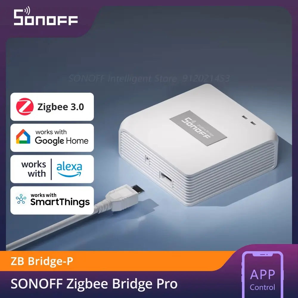 SONOFF ZB Bridge Pro Smart Home Hub - Zigbee 3.0 Gateway for Remote Control, Works with Alexa/Google Home, WiFi to Zigbee Bridge, eWeLink App Compatible