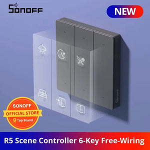SONOFF SwitchMan R5 Scene Controller - 6-Key Wireless Smart Remote with Battery, eWeLink-Remote Control, Works with SONOFF M5/MINIR3, No Wiring Needed, for Smart Home Automation