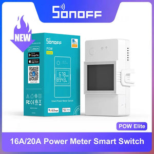 Sonoff POWR320D Elite 20A Smart WiFi Power Meter Switch – Energy Monitoring with 6-Month Data History, Overload Protection, Works with Alexa & Google Home, No Hub Required, eWeLink App, 4400W Heavy Duty