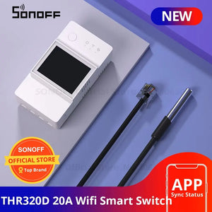 SONOFF THR320D Elite Smart Temperature & Humidity Monitor - WiFi Gardening Switch with App Alerts, Auto Climate Control for Greenhouses, Works with Alexa/Google Home
