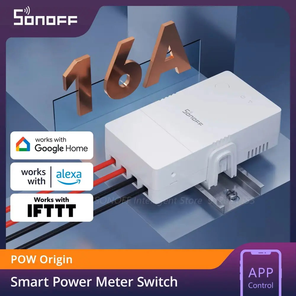 SONOFF POWR316 Smart Power Meter Switch (POWR2 Upgrade) - 16A WiFi Energy Monitor, Works with Alexa/Google Home, Real-Time Power Tracking, EU Plug, Overload Protection, eWeLink App Control