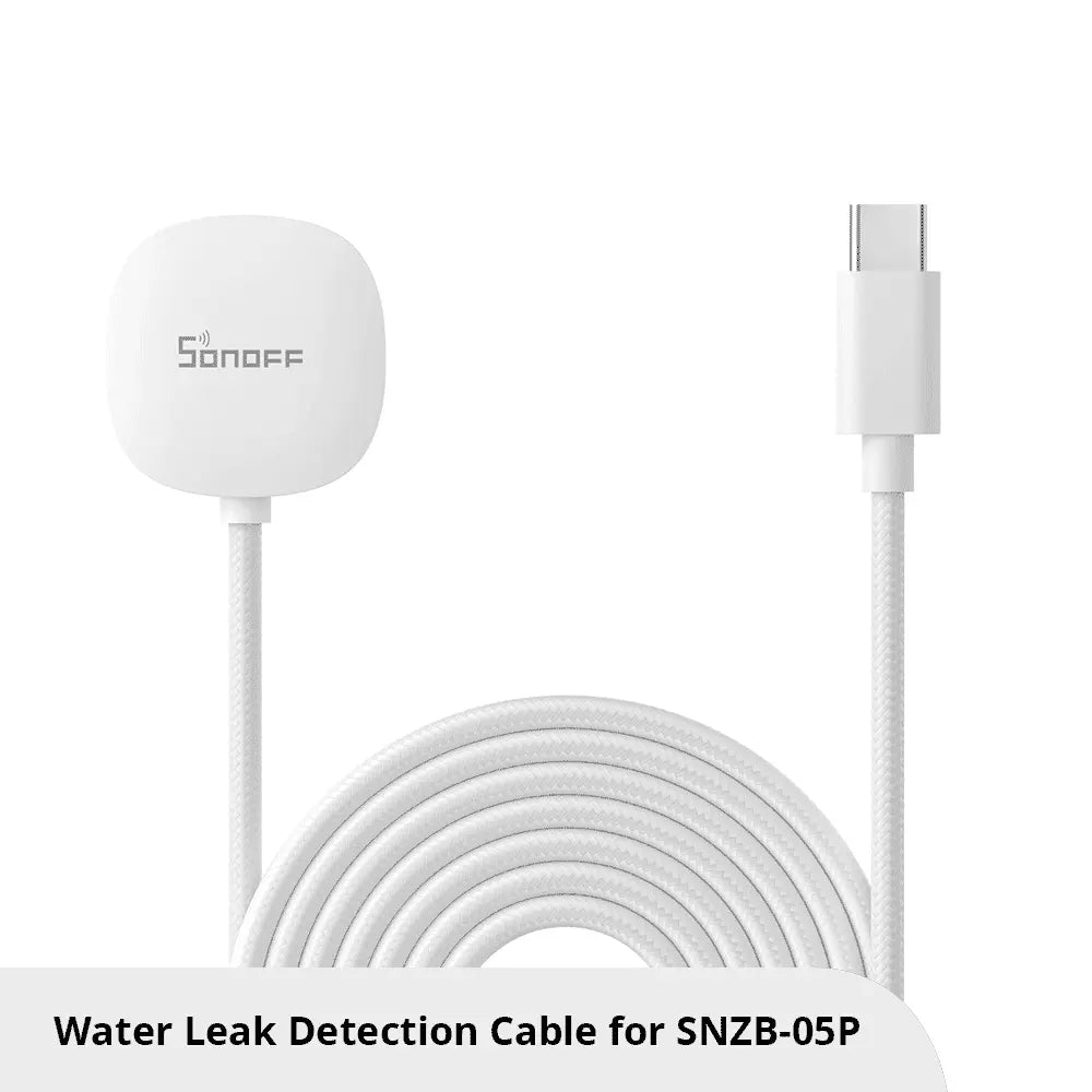 SONOFF Water Leak Detection Cable - Smart Flood Sensor Alarm, Works with Zigbee Hub (eWeLink/Alexa/Google Home), 3m/5m Length Options, for Basement/Pipe/Appliance Leak Monitoring