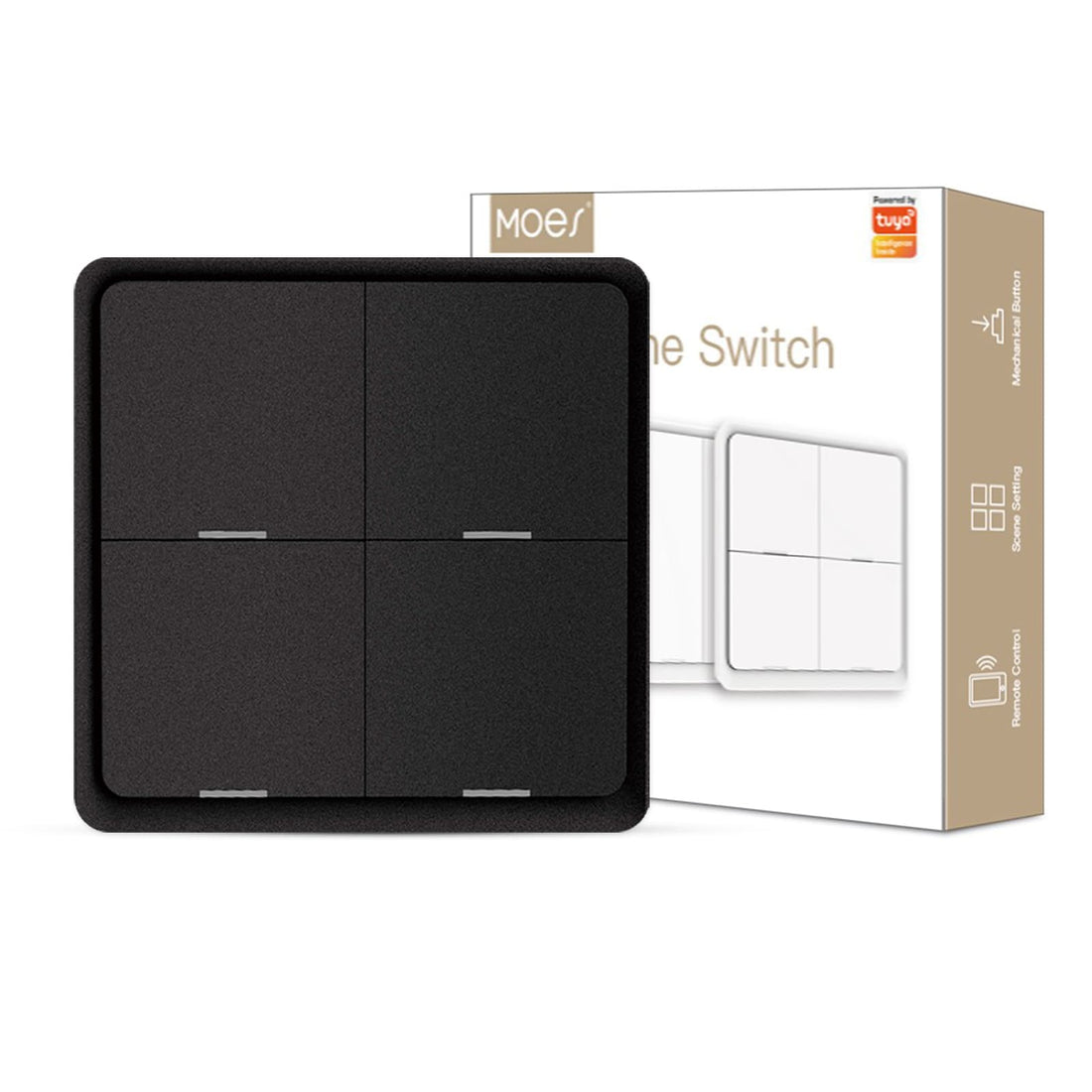 ZigBee Light Switch, Battery-Powered Wireless Smart Switch, Multi-Control Push Button for Smart Home, Scene Switches, Compatible with Alexa, Google Home, Hub Required (No Wiring Needed)