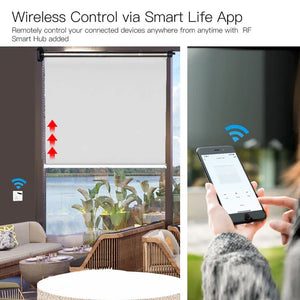 Rechargeable Tubular Roller Blind Motor with RF433 Remote Control – Battery-Powered Smart Motor for Roller Shades, Electric Window Blinds, Automatic Shutter System (Compatible with 28-45mm Tubes)