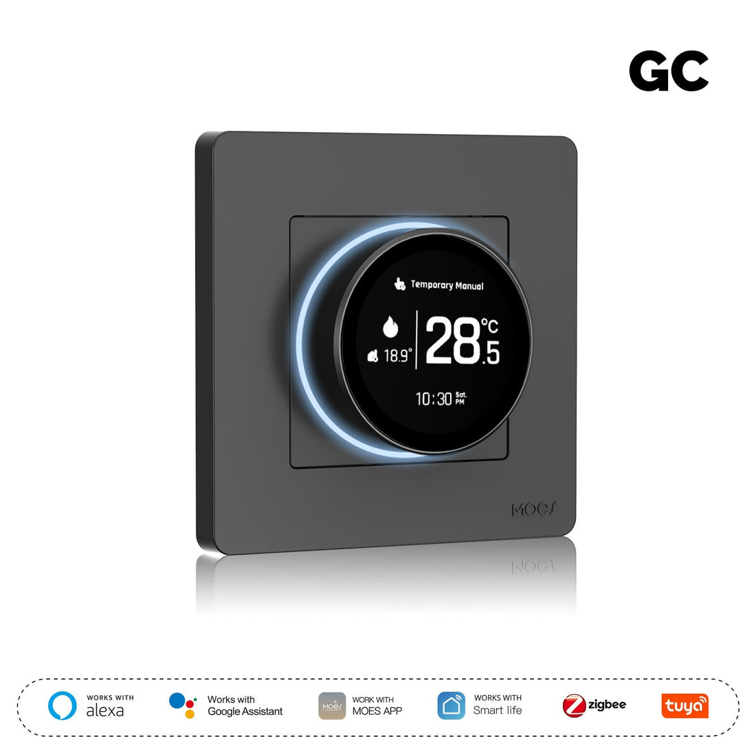 ZigBee Star Ring Smart Thermostat Temperature Controller - for Water Boiler & Electric Heating Systems | Works with Alexa, Google Home & SmartThings | Programmable Schedule, Energy Saving | DIY Installation (120V/240V)