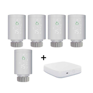 MOES Smart Thermostatic Radiator Valve TRV TS0601 - ZigBee LCD Curved Screen Heating, Battery Powered, Works with Alexa/Google Home/Tuya, Programmable Temperature Control