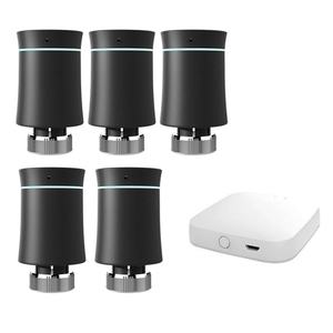 MOES ZigBee Smart Radiator Thermostatic Valve (BRT-100 Mini) - Tuya Compatible WiFi TRV for Home Heating - Energy Saving Soft Touch Design - Works with Alexa/Google Home - White & Black (2 Styles)