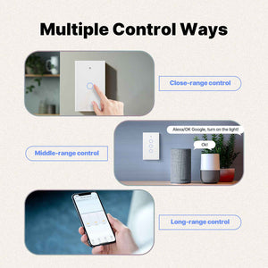 WiFi Smart Light Switch – Glass Panel Touch, Neutral Wire Required, US Standard, Works with Alexa/Google Home