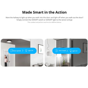 SONOFF DW2-Wi-Fi Smart Door/Window Sensor - Instant Anti-Theft Alerts to Phone, Works with Alexa & Google Home, Wireless Security Sensor, No Hub Required, DIY Installation (White)