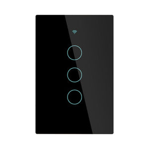 Glass Switch Panel Cover - 1/2/3/4 Gang Wall Plate - US & EU Version (Panel Only, No Switch Included) - Tempered Glass Wall Plate for Light Switches - Modern Sleek Design for Home & Office