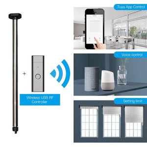 Rechargeable Tubular Roller Blind Motor with RF433 Remote Control – Battery-Powered Smart Motor for Roller Shades, Electric Window Blinds, Automatic Shutter System (Compatible with 28-45mm Tubes)