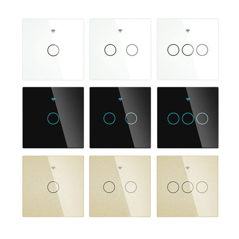 Glass Switch Panel Cover - 1/2/3/4 Gang Wall Plate - US & EU Version (Panel Only, No Switch Included) - Tempered Glass Wall Plate for Light Switches - Modern Sleek Design for Home & Office