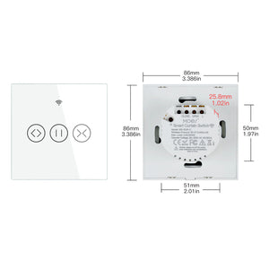 Smart Curtain Switch WiFi & RF433 - Single Pole Neutral Wire Required, Compatible with Roller Shutters, Blinds, Motorized Curtains - Works with Alexa/Google Home (EU Standard)