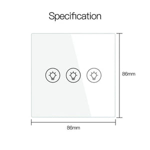 ZigBee Smart Touch Light Switch Dimmer – Multi-Gang, Single Pole, Neutral Wire Required, Compatible with Alexa & Google Home, EU Standard (1/2/3 Gang)