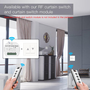 Smart RF433 Remote Control for Curtains - Wireless Transmitter Switch, Works with Alexa/Google Home, Tuya/Smart Life App Compatible, No Hub Required, DIY Timer & Voice Control