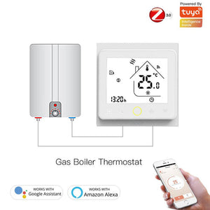 Zigbee Smart Thermostat - Programmable Temperature Controller for Water Floor Heating & Gas Boiler, Works with Alexa & Google Home, Energy Saving, Touch Screen Display
