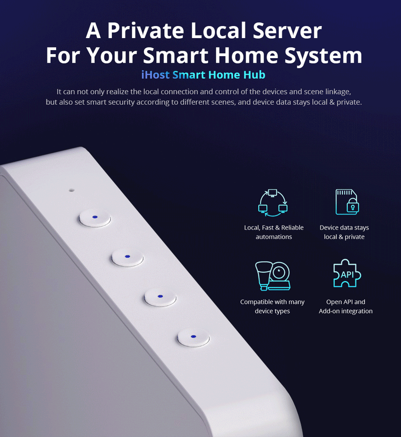 SONOFF iHost Smart Home Hub - RV1109 2GB Gateway with Zigbee 3.0/WiFi/Bluetooth, Local Server for Private Control, Scene Automation, Works Offline (No Cloud Needed)