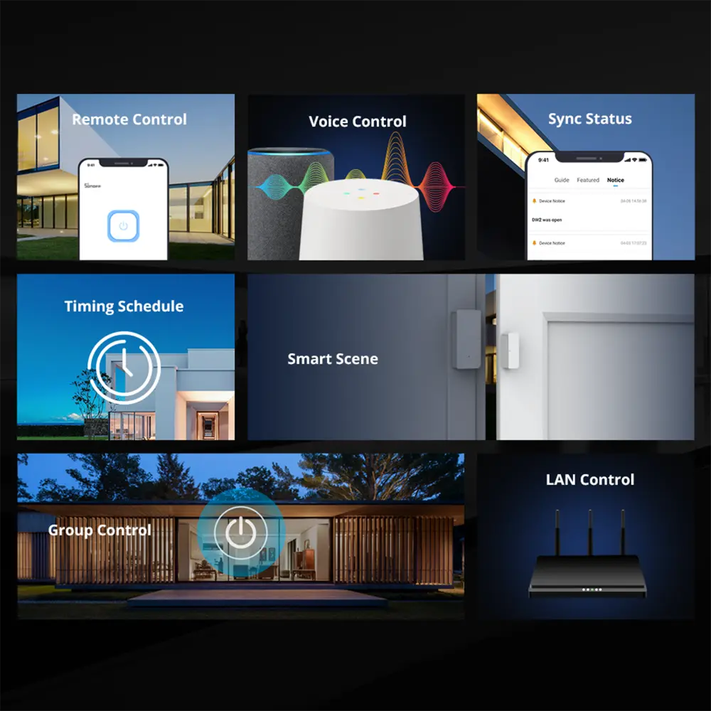 SONOFF RFR2 WiFi Smart Switch with RF Receiver - Dual Control via App & RF Remote, Works with Alexa/Google Home, No Hub Required, DIY Installation for Smart Home