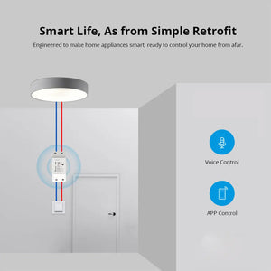 Sonoff BASICR2 WiFi Smart Switch – 10A DIY Wireless Light Switch Module, Remote Control & Timer, Works with Alexa & Google Home, Smart Home Automation, EWeLink App Control (No Hub Required)
