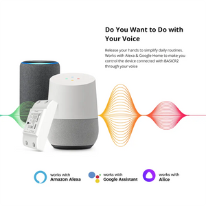 Sonoff BASICR2 WiFi Smart Switch – 10A DIY Wireless Light Switch Module, Remote Control & Timer, Works with Alexa & Google Home, Smart Home Automation, EWeLink App Control (No Hub Required)