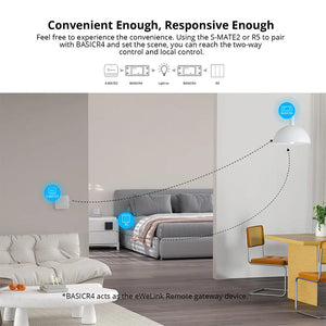 SONOFF BASICR4 WiFi Smart Switch 10A 2400W - ESP32 Chip, eWeLink & IFTTT Compatible, Works with Alexa/Google Home/S-MATE2 R5, Magic Switch Module for Smart Home Automation
