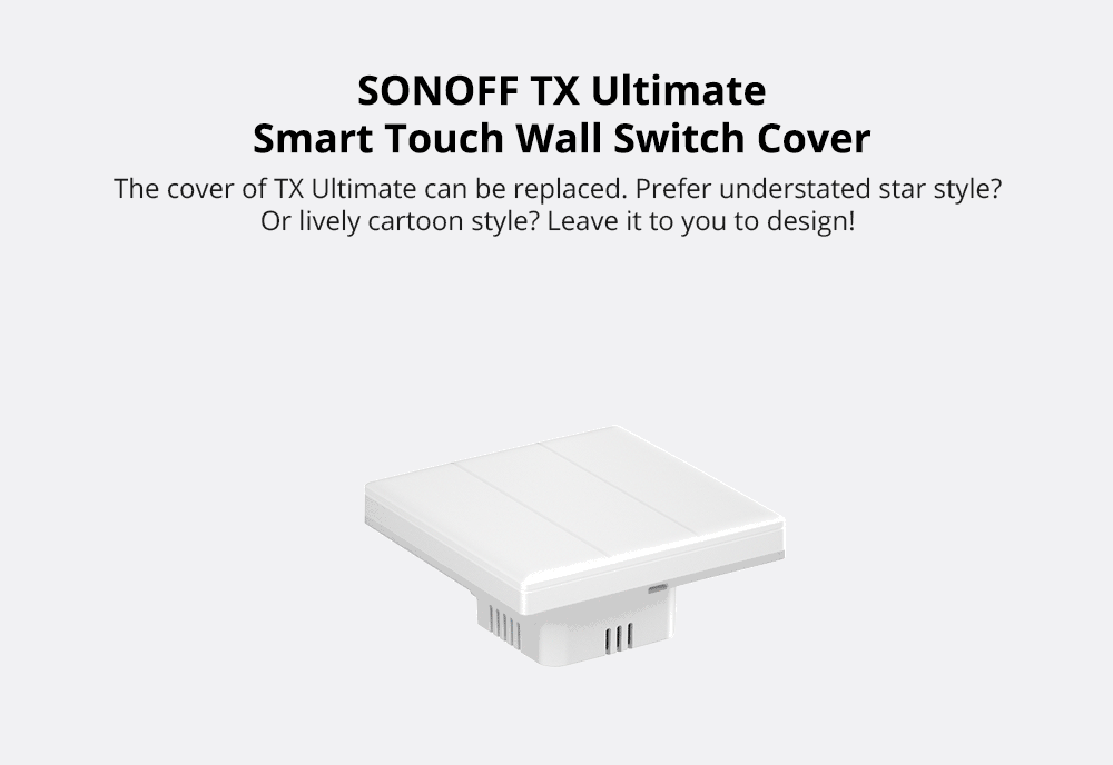 SONOFF T5-3C-86 Star Cover Plate - Ultimate Smart Touch Wall Switch Faceplate, 3 Gang Decorative Panel for T5 Series, Sleek Modern Design, Easy Snap-On Installation