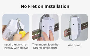 Sonoff DR-Sonoff DIN Rail Tray - Universal Mounting Bracket for Sonoff DIN Rail Smart Breakers (DR1/DR2), Compatible with Standard 35mm DIN Rail, Electrical Panel Organizer