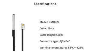 WTS01 Waterproof Temperature Sensor with RJ9 4P4C Connector - Compatible with Sonoff TH Elite & TH Origin - High Accuracy Environmental Sensor for Smart Home/Industrial Monitoring
