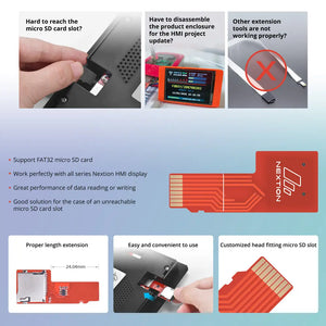 Nextion Micro SD Card Extender – HMI Display Memory Expansion Adapter for Nextion Touch Screens (NX4024T032, NX3224F028), Supports Firmware Updates & File Storage