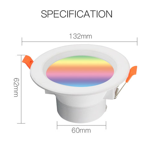 MOES WiFi Smart Downlight, 7W RGB Color Changing LED Recessed Light, Dimmable Round Spotlight, Works with Alexa & Google Home, 16 Million Colors, 2700K-6500K Tunable White, Voice & App Control