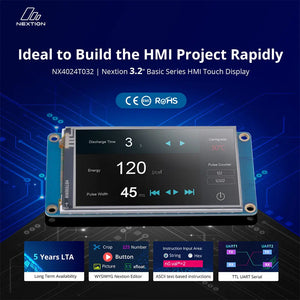 Nextion NX4024T032 3.2-inch HMI Touch Display – Basic Series TFT LCD Panel, 320x240 Resolution, UART Serial Communication, for Arduino/Raspberry Pi/ESP32, DIY Smart Home & Industrial Control