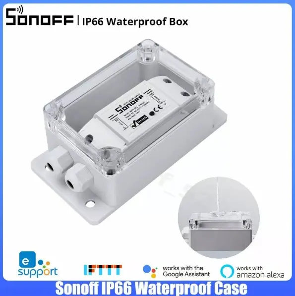 SONOFF Waterproof Junction Box IP66 - Outdoor Electrical Enclosure for Smart Switches, DIY Electronics & Wiring, Dustproof & Weatherproof Plastic Case (Multiple Size Options)