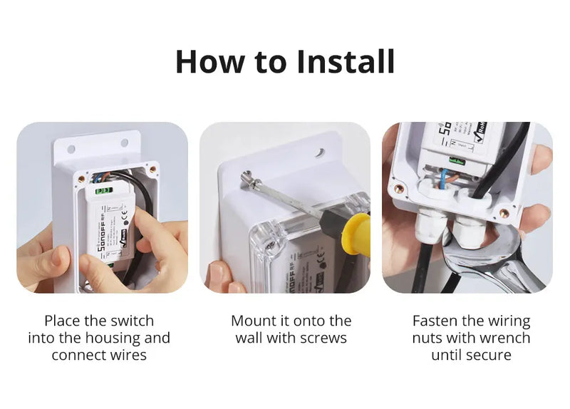 SONOFF Waterproof Junction Box IP66 - Outdoor Electrical Enclosure for Smart Switches, DIY Electronics & Wiring, Dustproof & Weatherproof Plastic Case (Multiple Size Options)