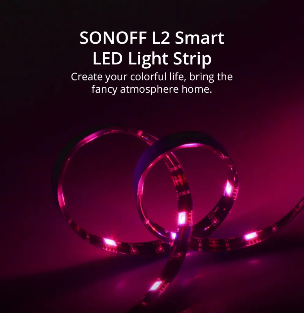 SONOFF 5050RGB-5M LED Strip - IP65 Waterproof RGB Color Changing Light, Smart WiFi Works with Alexa/Google Home, 16 Million Colors, Cuttable Flexible Tape Lights
